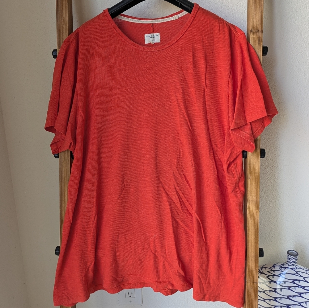 rag & bone Men's Red Short Sleeve Tee - Size L